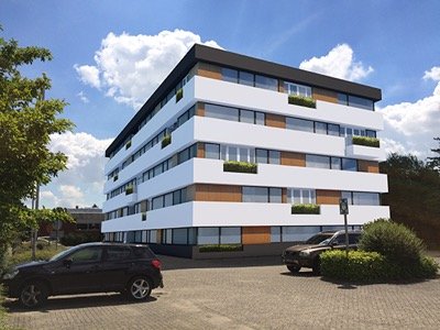 Herontwikkeling van ca.3200m2 kantoorruimte naar 59 appartementen en parkeerplaatsen