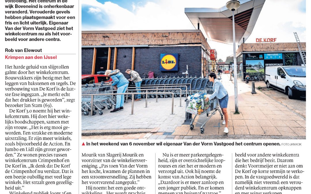 Winkelcentrum de Korf nadert voltooiing